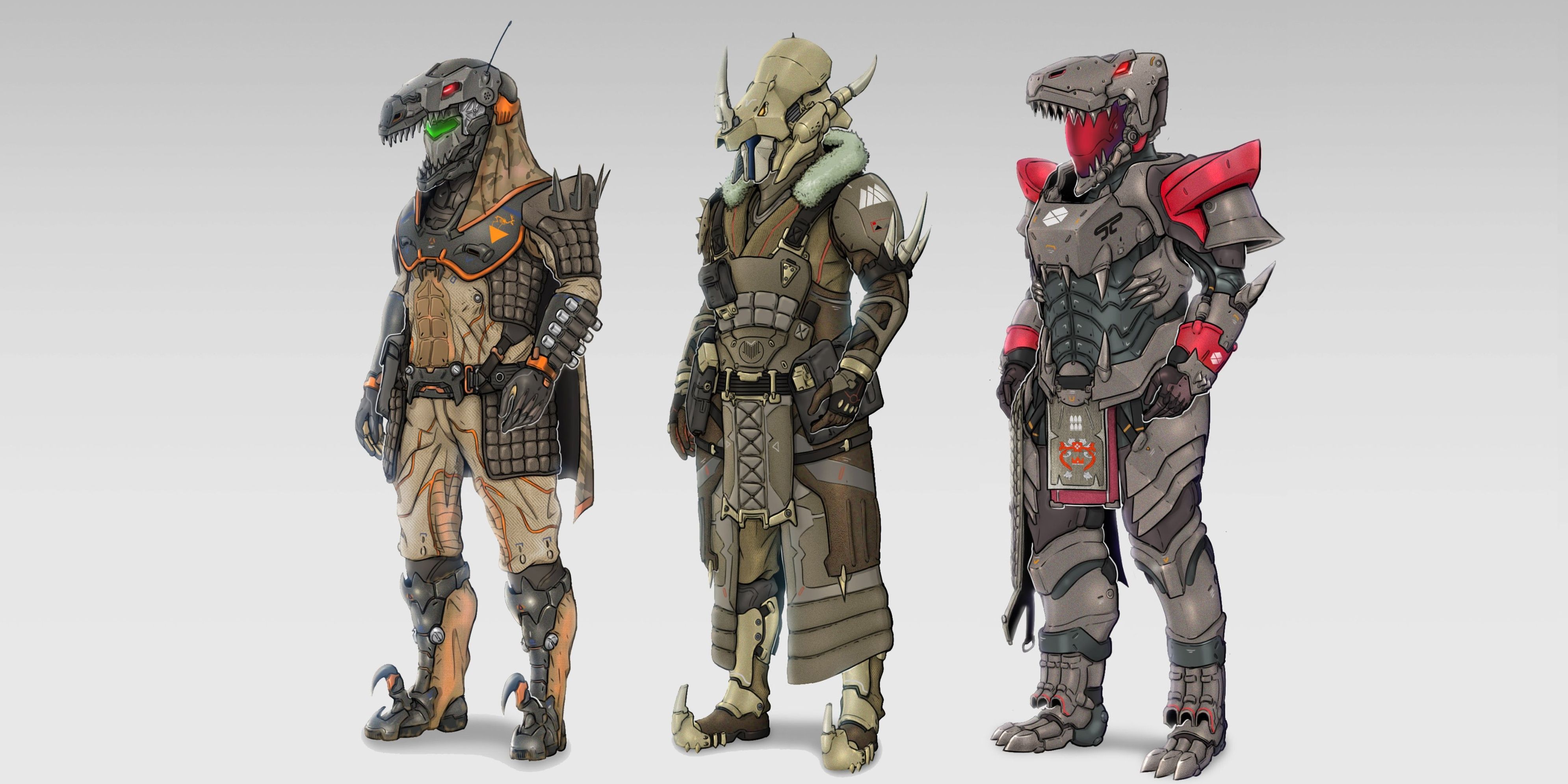 Destiny 2 Festival of the Lost 2021 Dinosaur Armor Set Concept Art