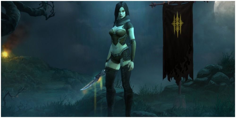 Diablo 3 Demon Hunter With Dagger In Selection Menu