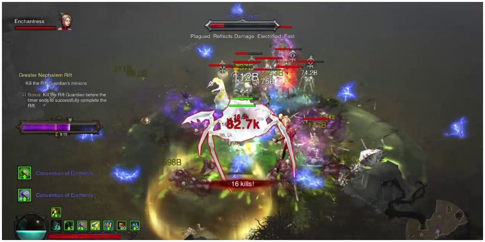 Diablo 3 Necromancer Poison Scythe Hitting A Toxic Lurker And Its Allies