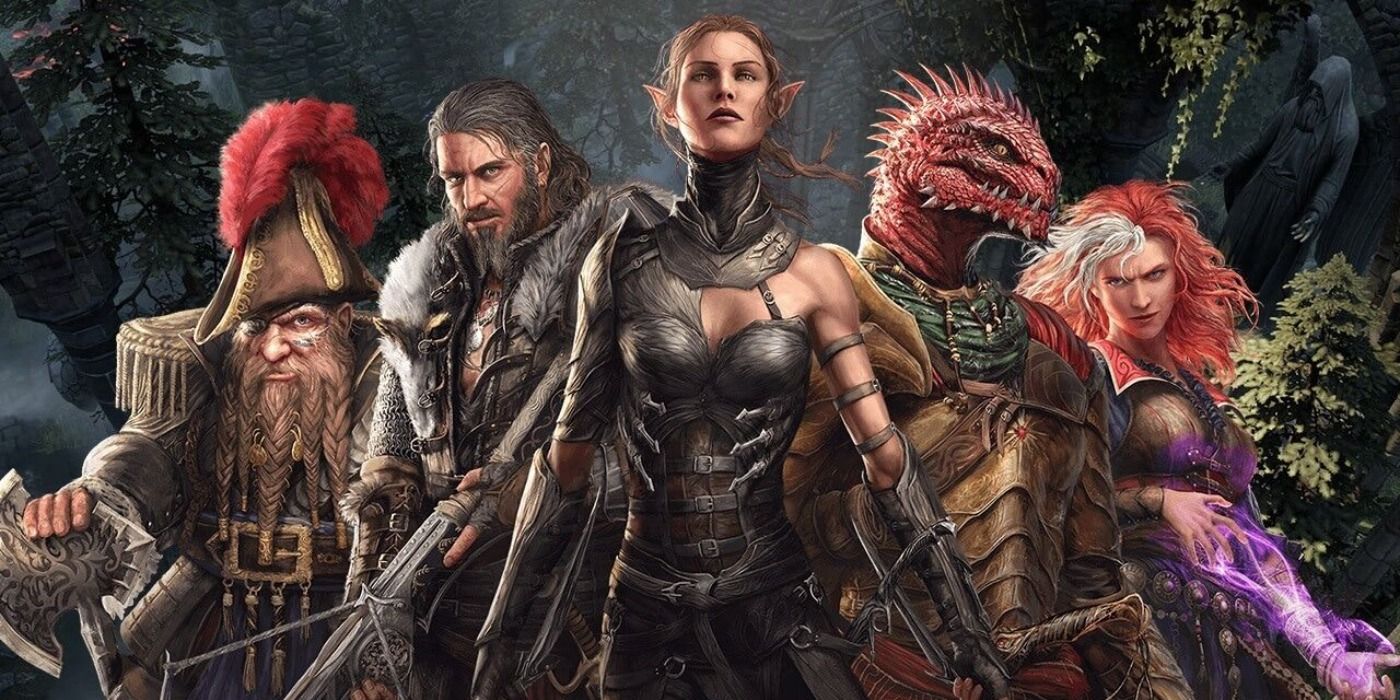Divinity Original Sin II characters, left to right: Beast, Ifan Ben Mezd, Sebille, Red Prince and Lohse