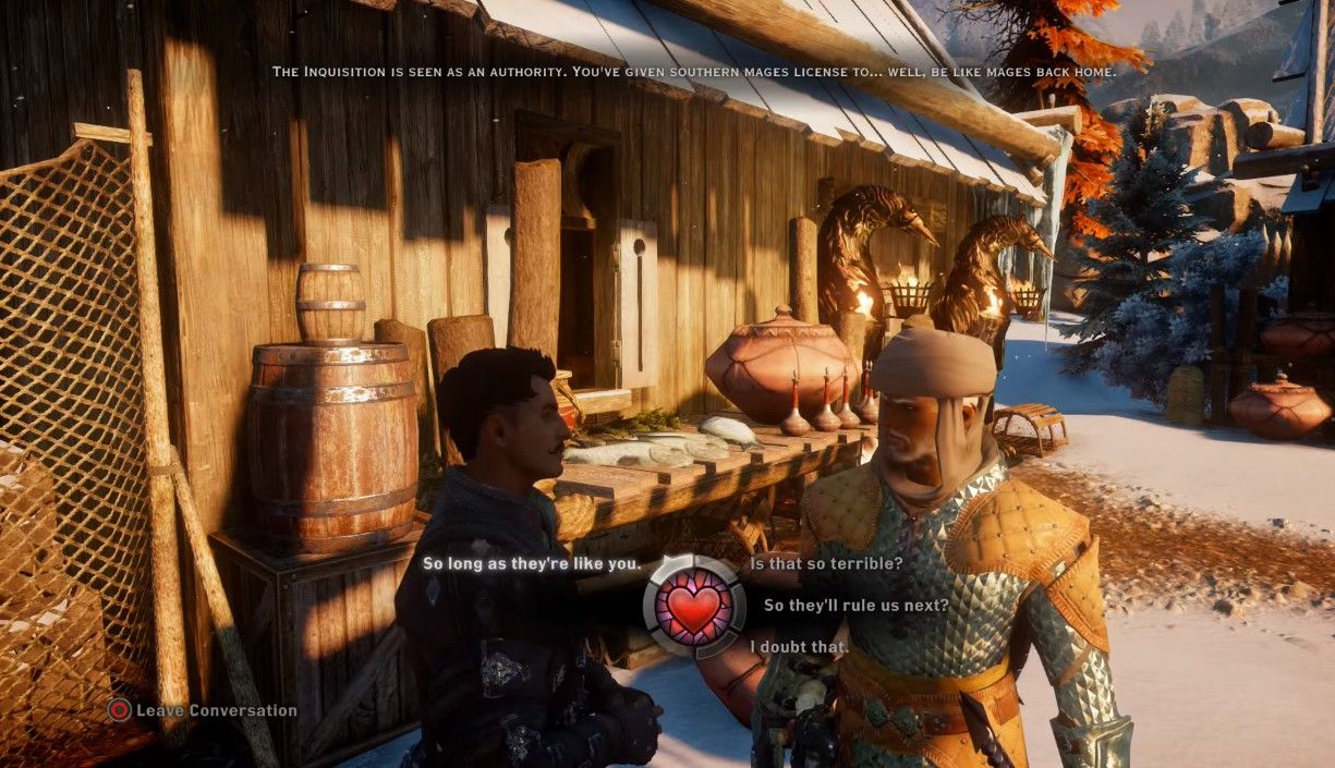 Dragon Age Inquisition Flirting with Dorian at Haven