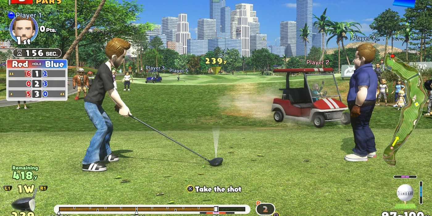 Everybody's Golf, getting ready to swing