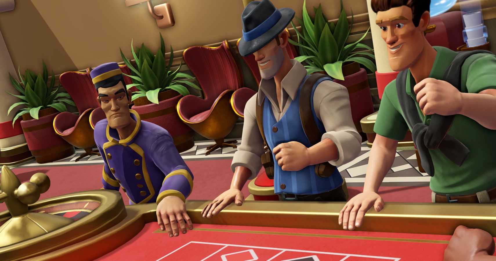 Agents playing roulette in the casino.