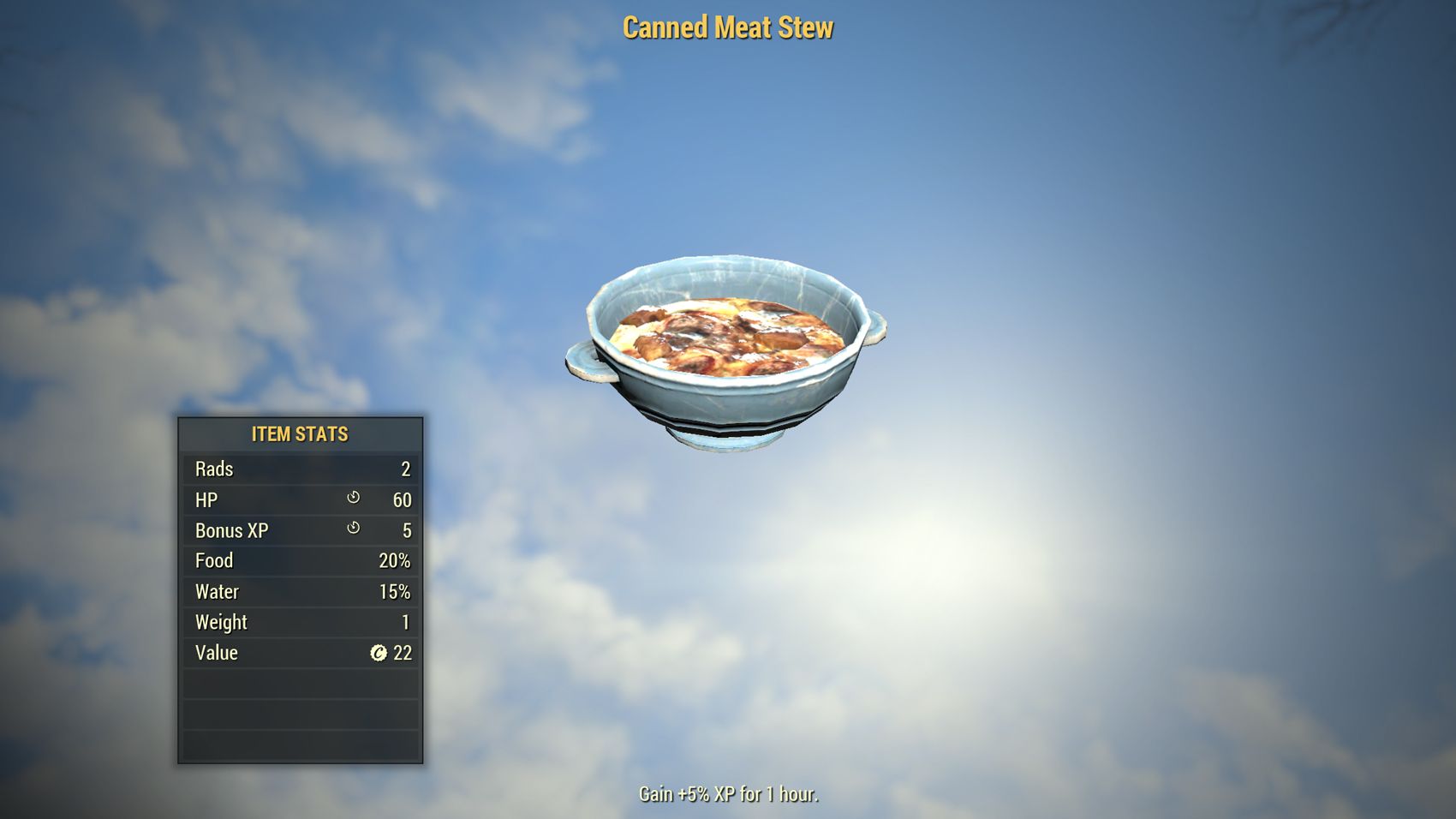 Canned Meat Stew cooking food Fallout 76