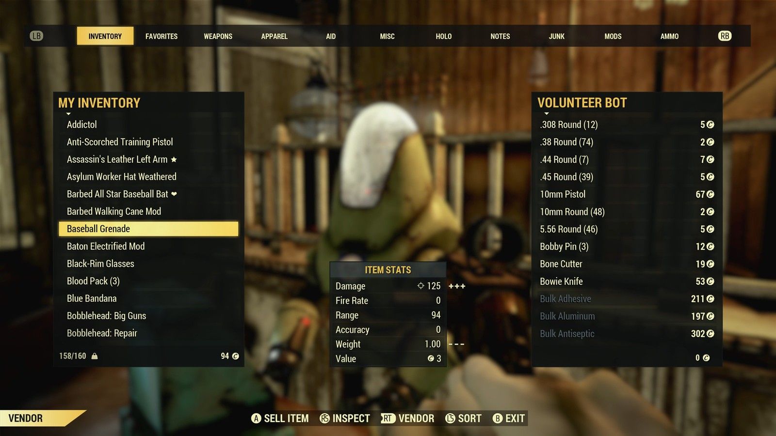 Fallout 76 sell items vendor trading