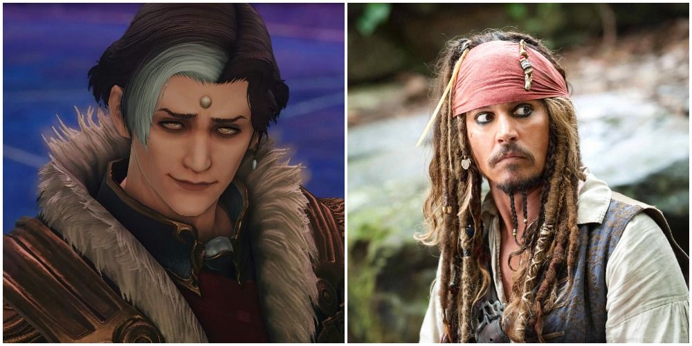 Final Fantasy 14 Emet-Selch and Jack Sparrow Collage