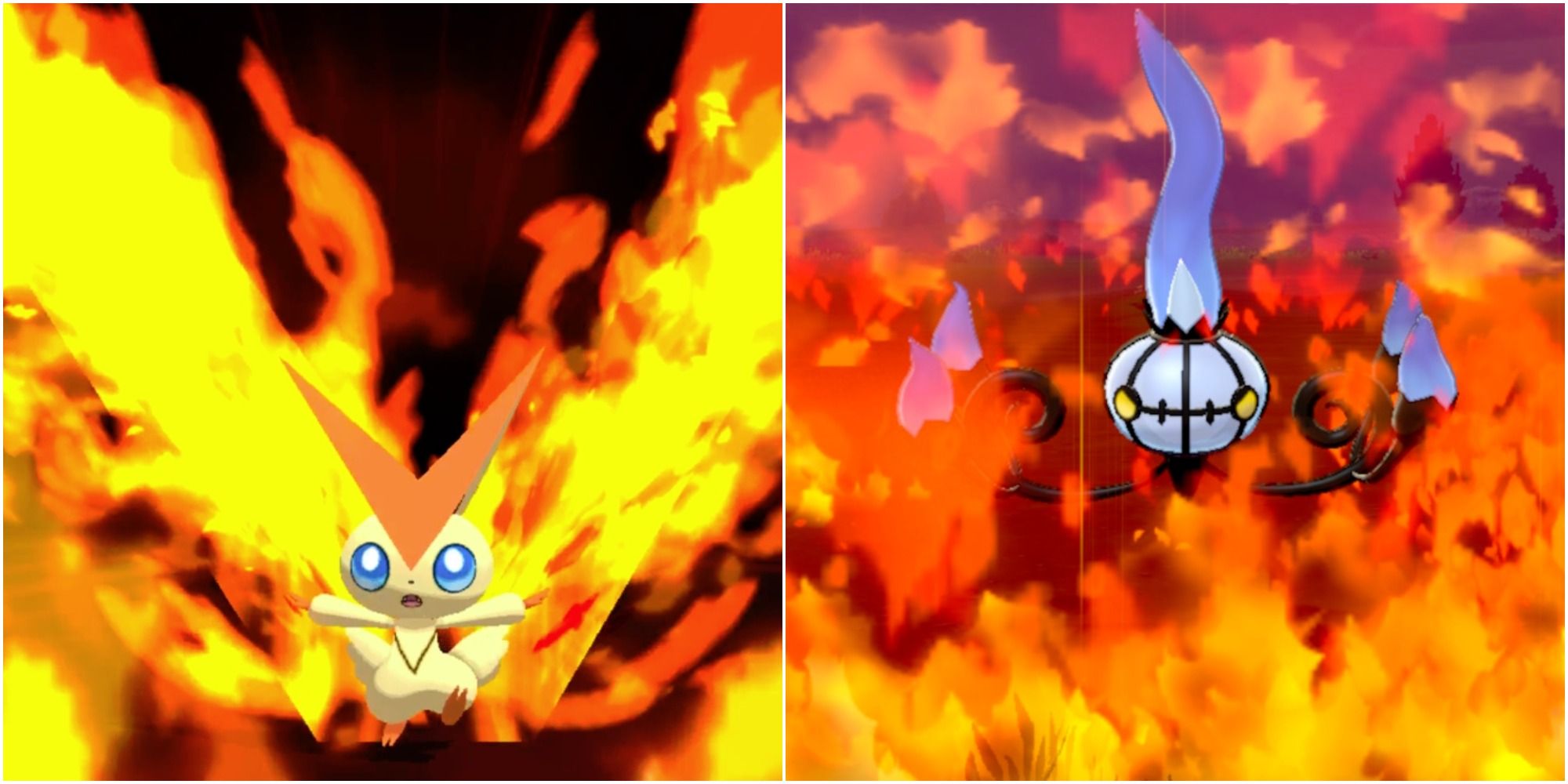 Victini Chandelure Pokemon Game V-create Overheat Fire Type Move