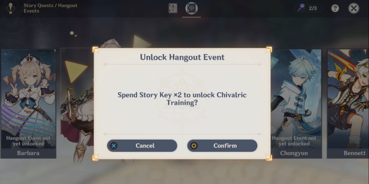 Story key dialog for hangouts