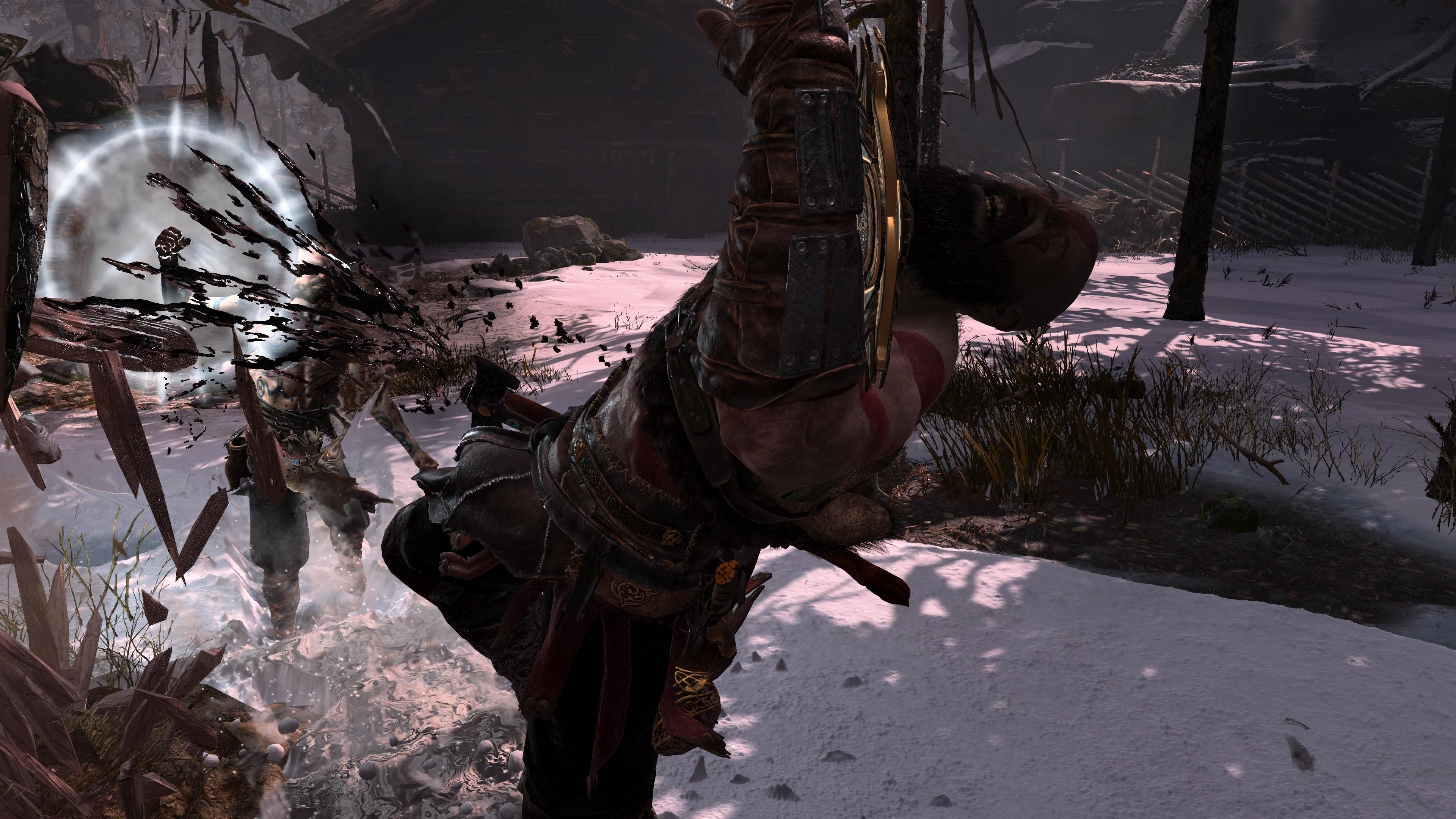 Kratos fighting the Stranger