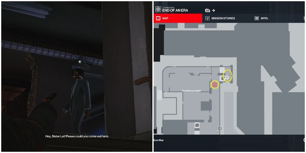 Hitman 3 Killing Hush From The Stairwell While Dressed As A Homeless Person