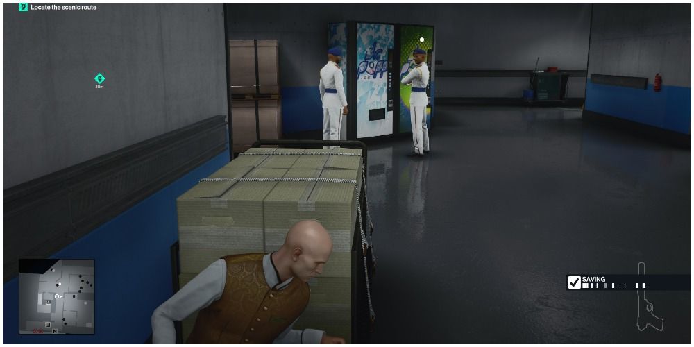 Hitman 3 Waiting For The Two Guards To Finish Talking