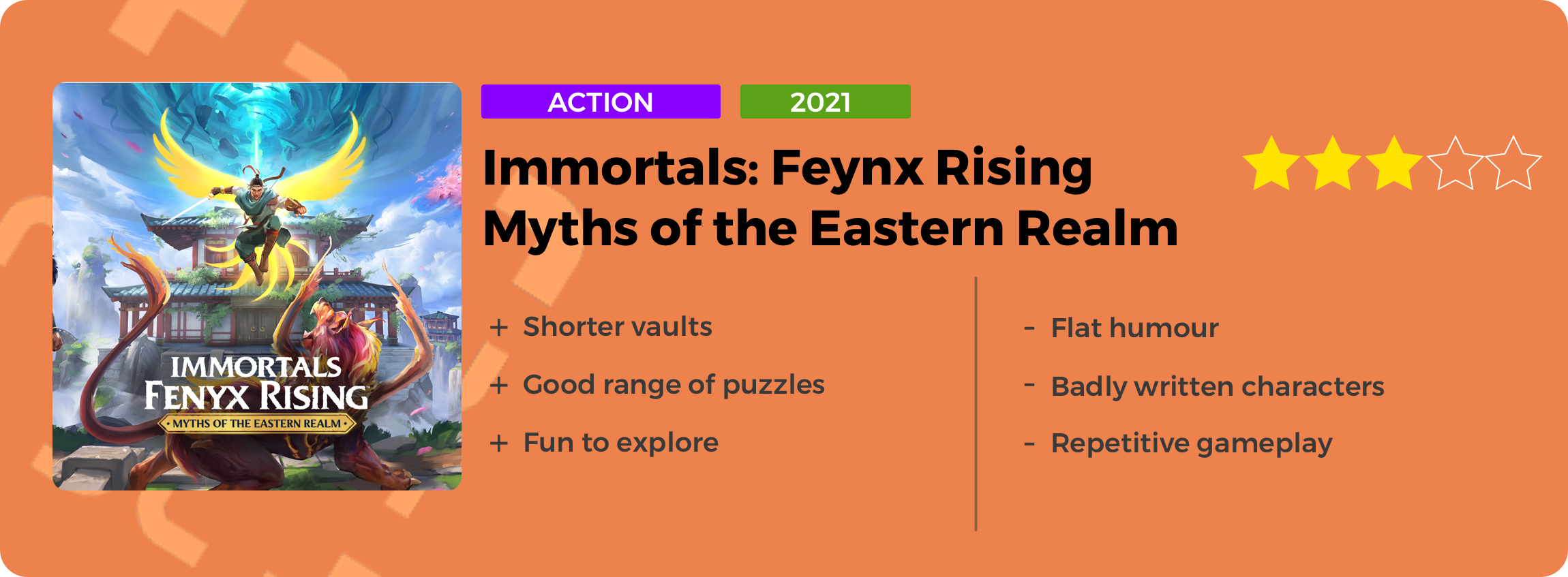 Immortals Fenyx Rising, Myths of the Eastern Realm - Review card score 3 out of 5
