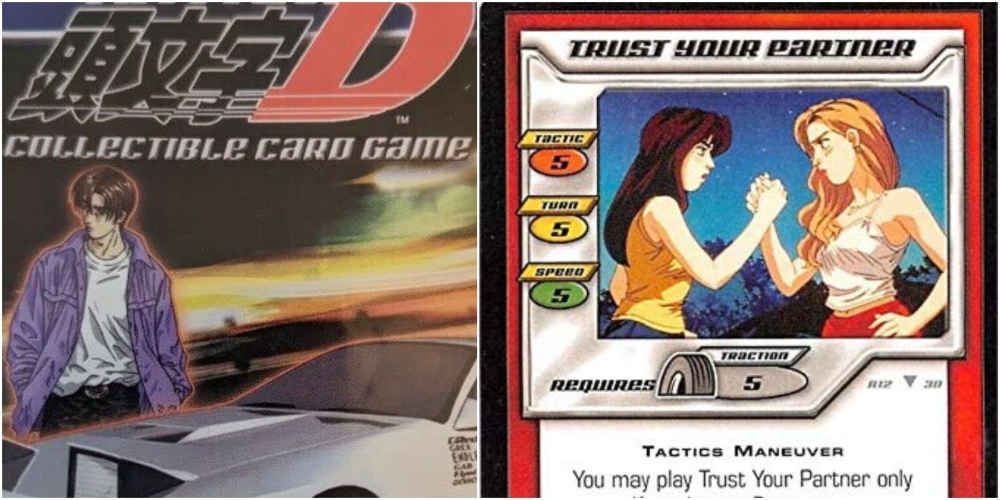 Initial D Trading Card Game: a booster art and a maneuver card