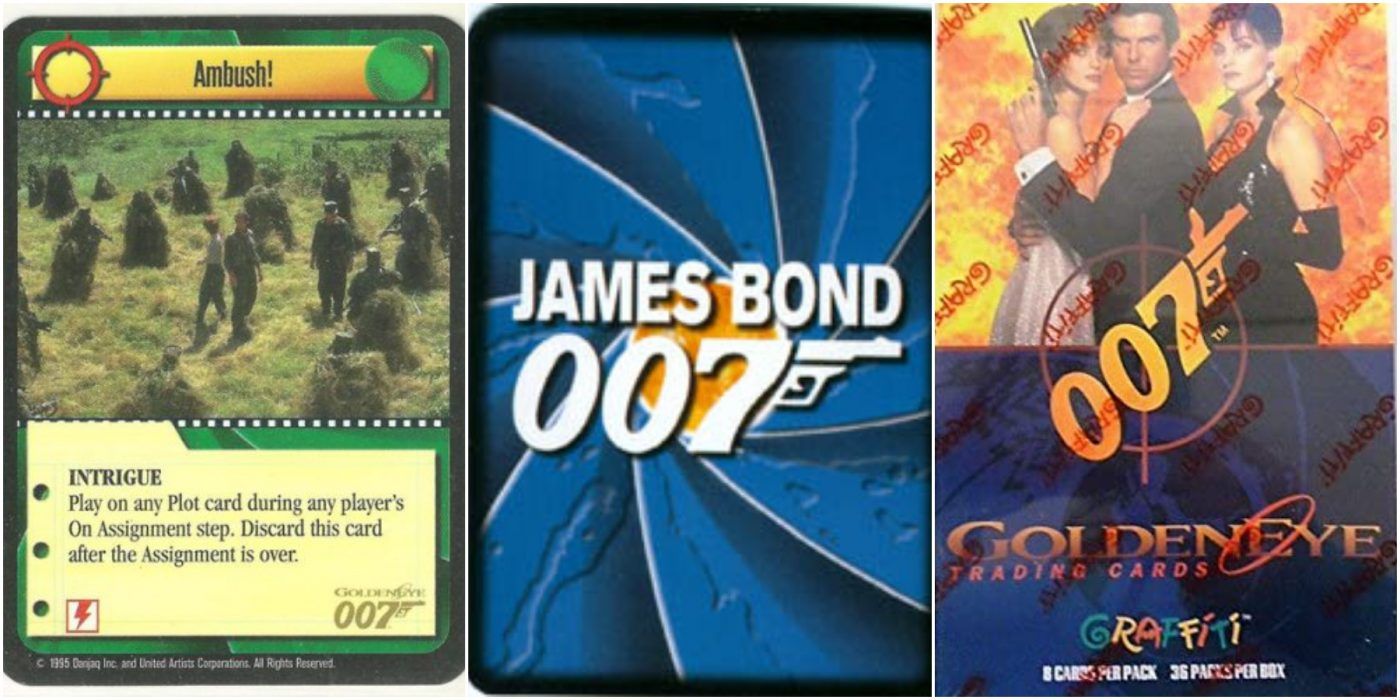 James Bond 007: the collectable card game. A card and a booster pack