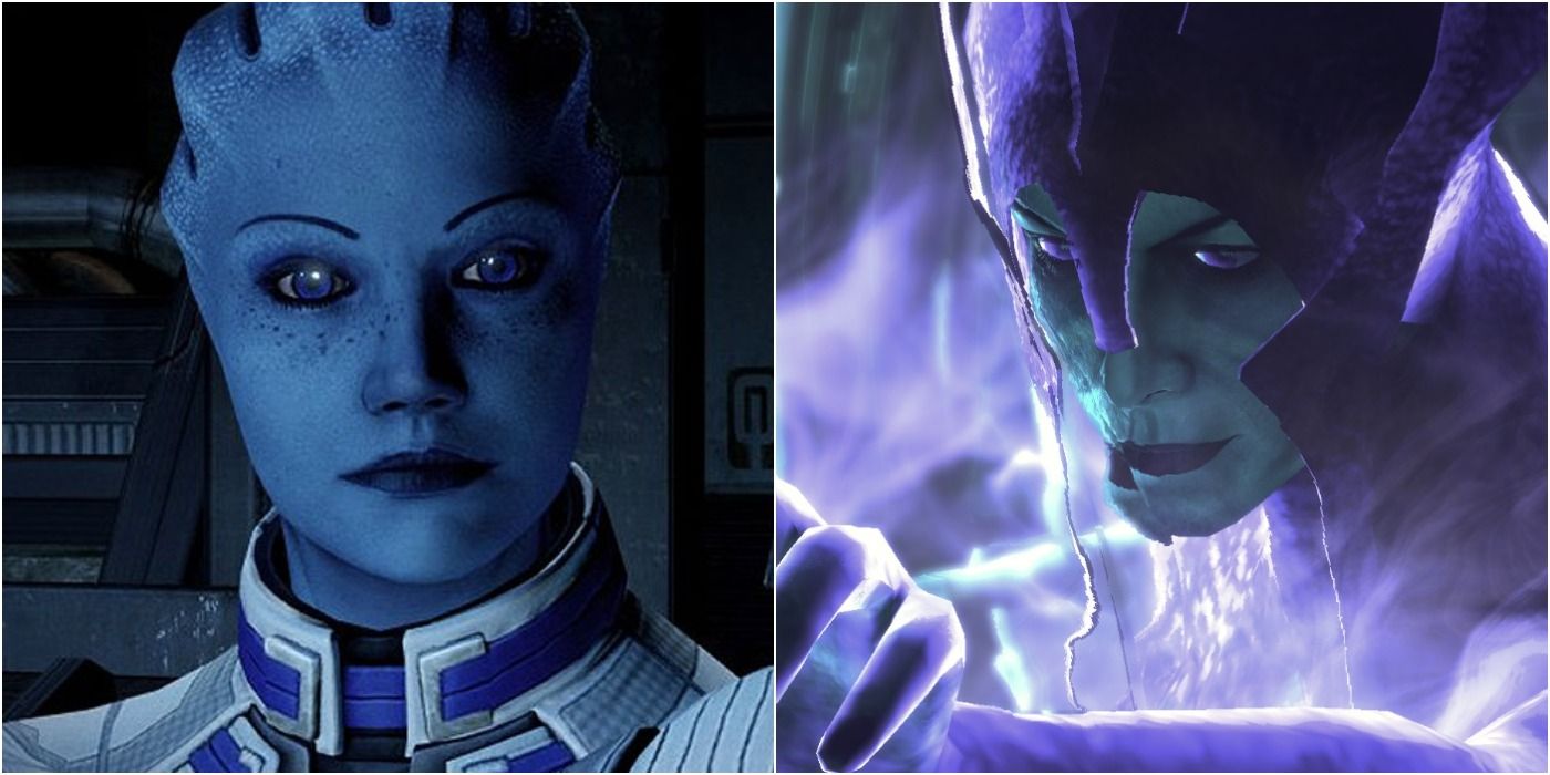 Mass Effect Asari Featured Split Image Liara and Matriarch Benezia