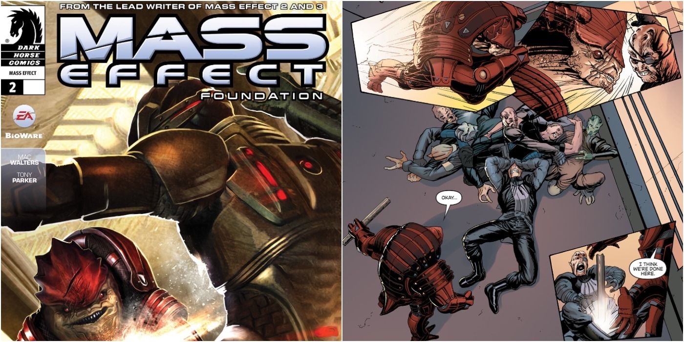 Mass Effect Foundation Issue Two Split Image Cover and Comic