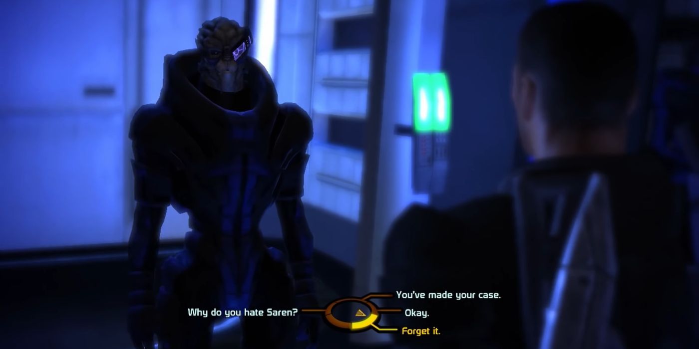 Mass Effect Screenshot Of Denying Garrus' Request To Join Shepard