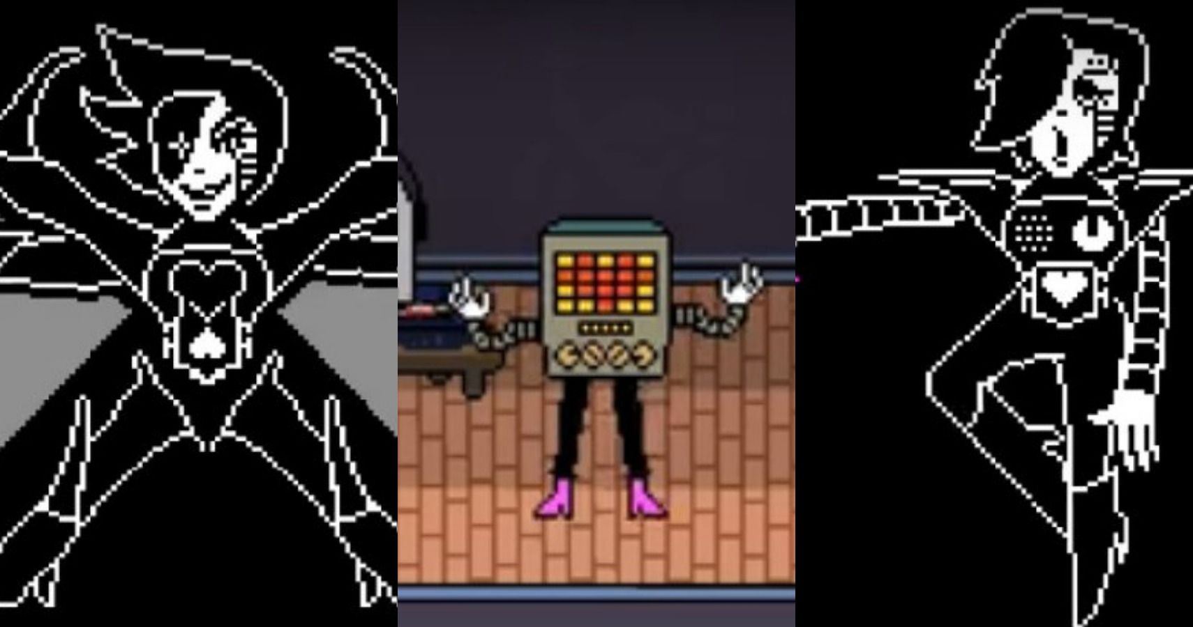Mettaton in three different forms from Undertale