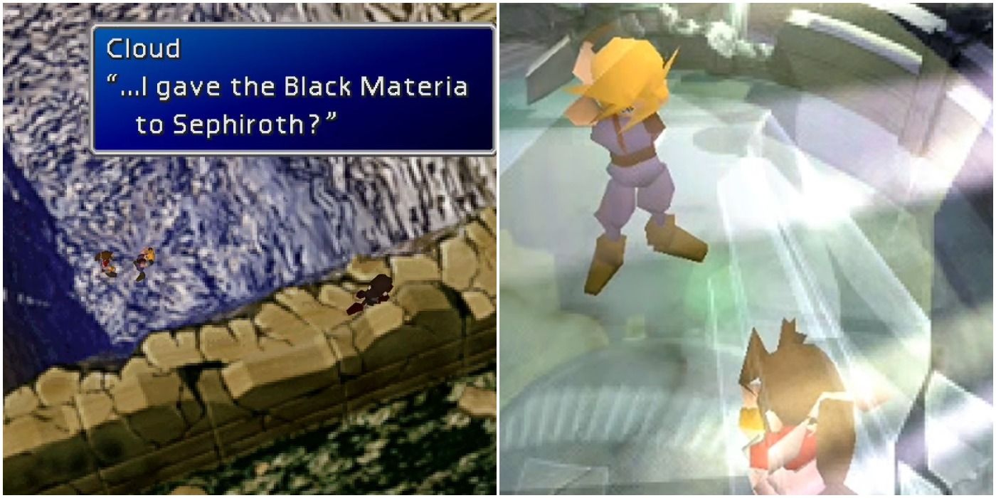 Final Fantasy 7: Cloud questions why he handled the black Materia to Sephiroth. Then he raises his sword to kill Aerith