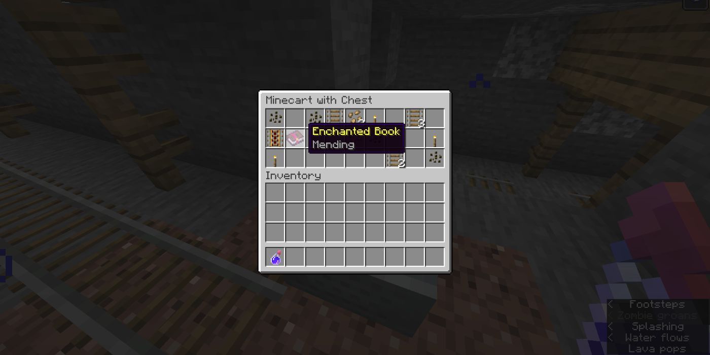 Minecraft enchanted book inside mineshaft chest