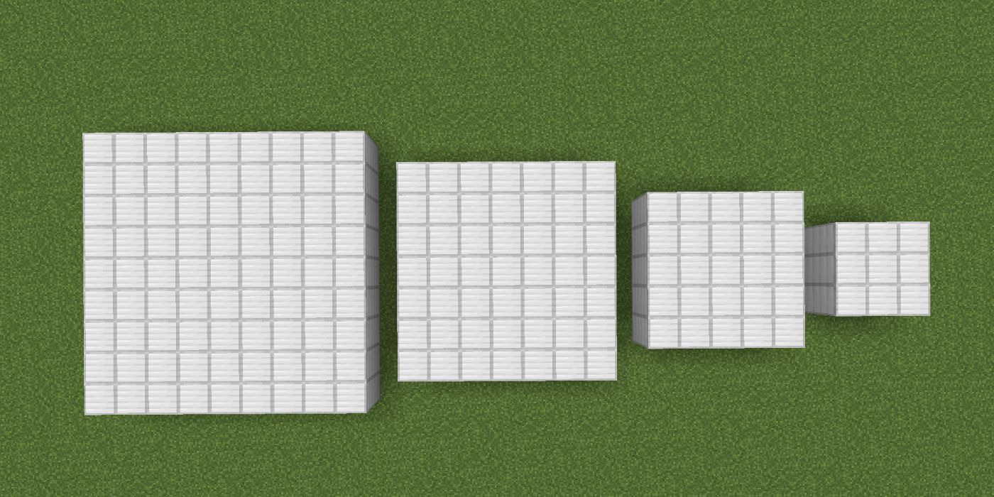 Minecraft  Размер каждого слоя маяка