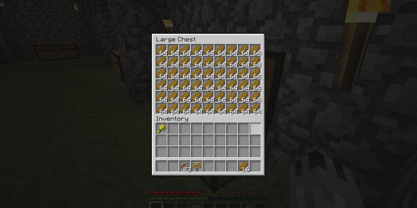 Minecraft bread inside a chest