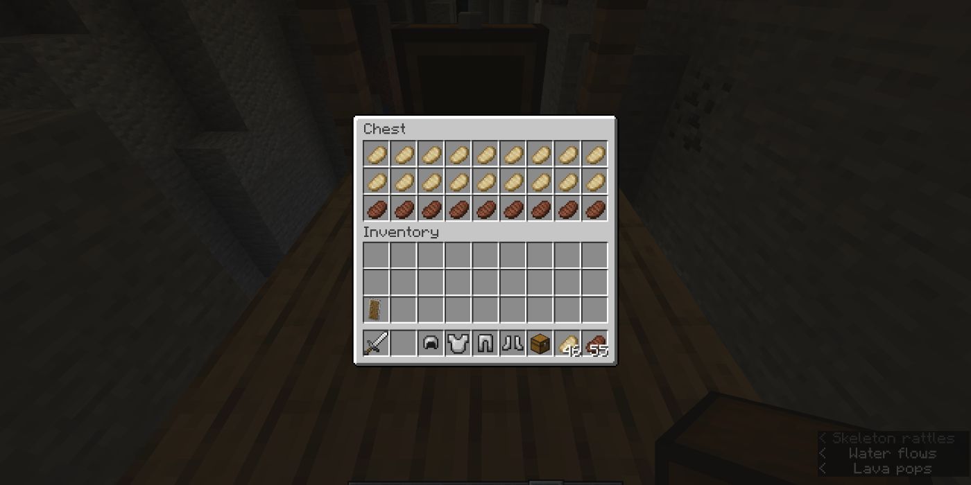 Minecraft Chest With Steaks and Porkchop