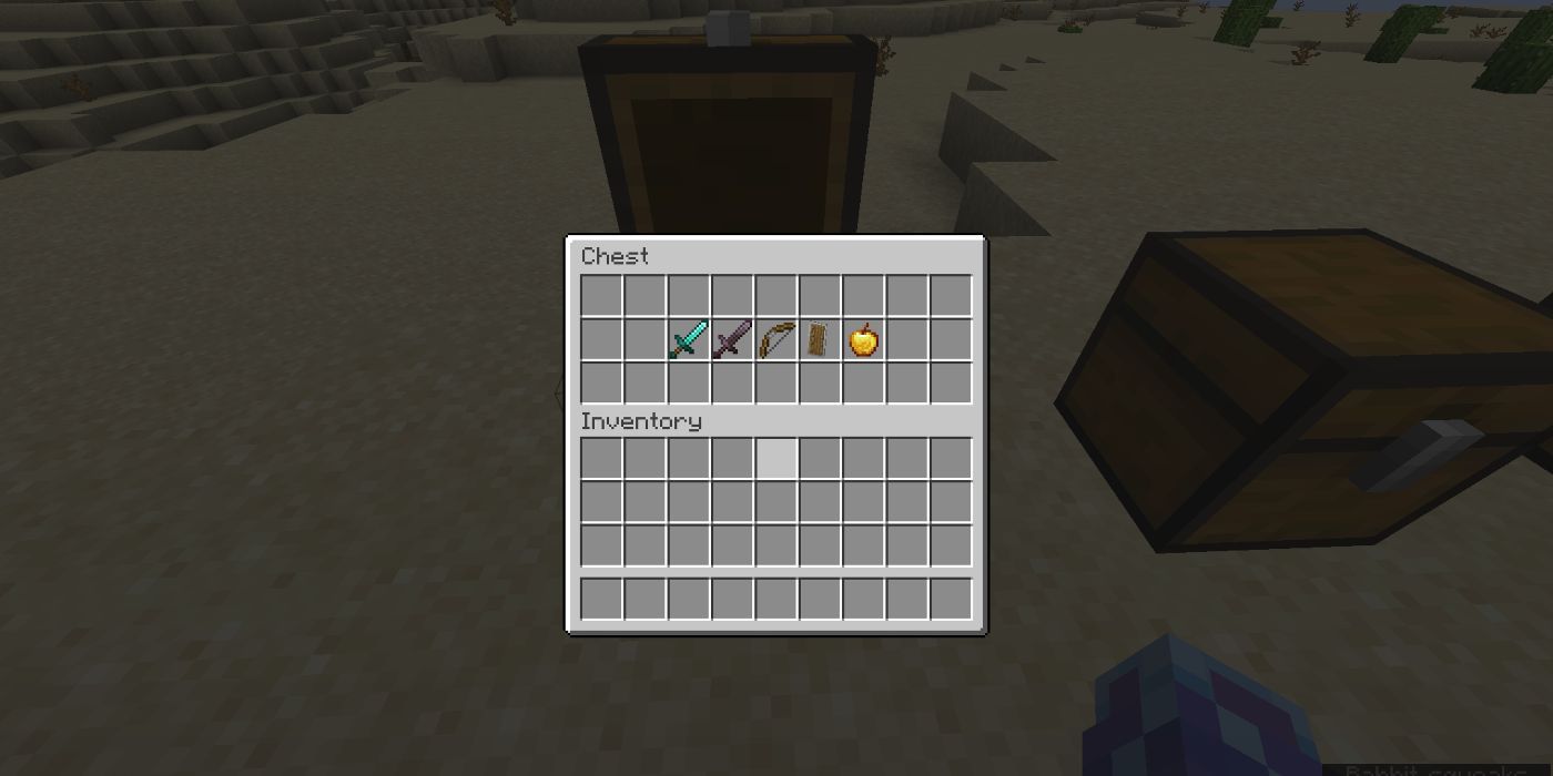 Minecraft chest with gear