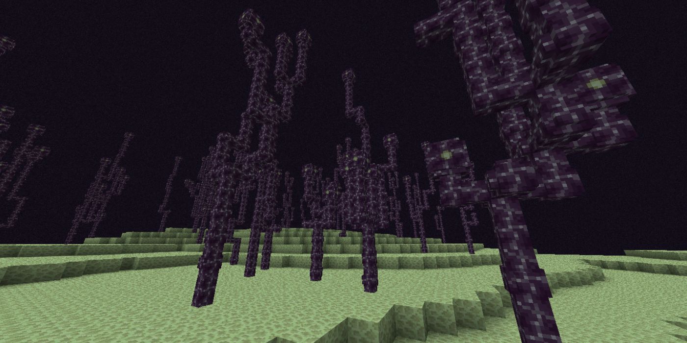 Minecraft chorus trees in the end