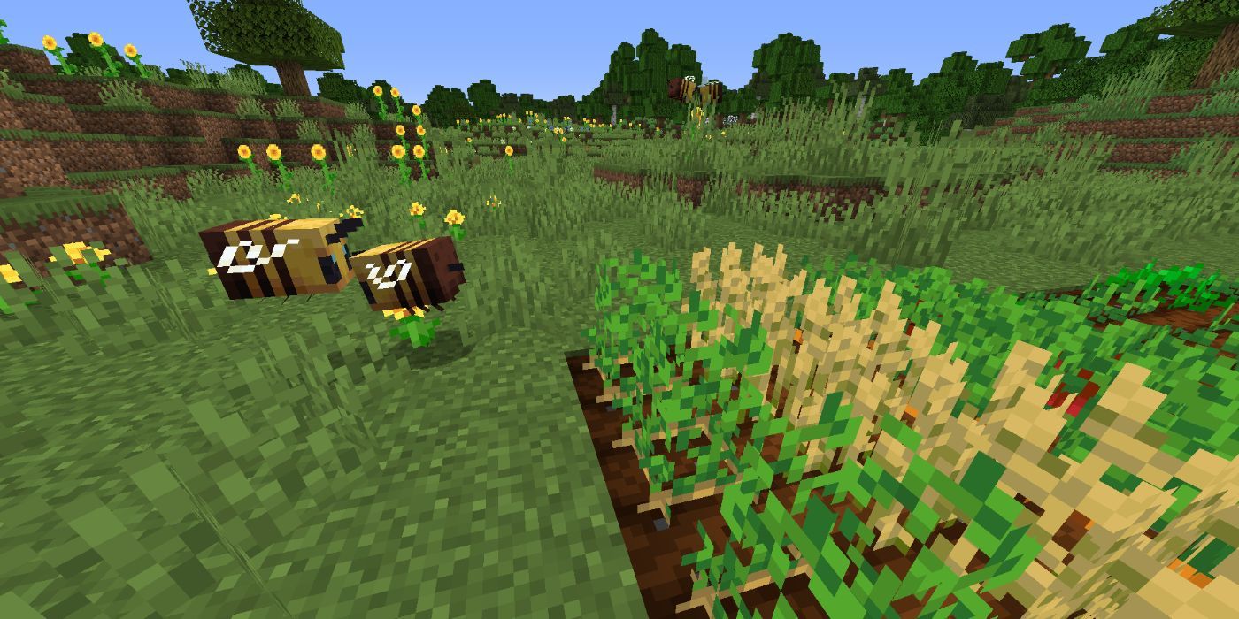 Minecraft farm with bees