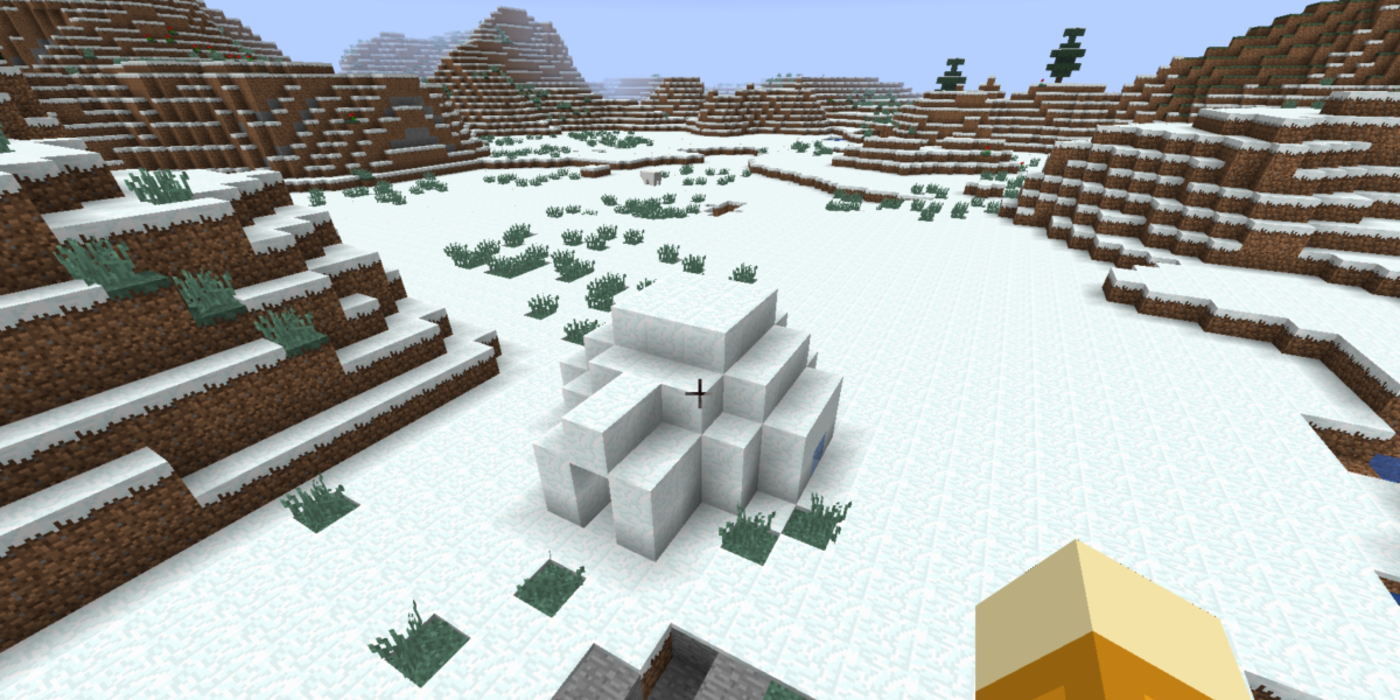 Minecraft igloo in snowy biome