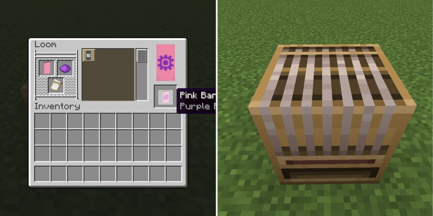 Minecraft making a banner on the loom block