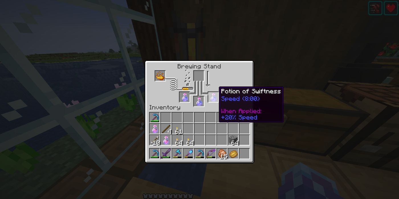 Minecraft Potion of swiftness on brewing stand