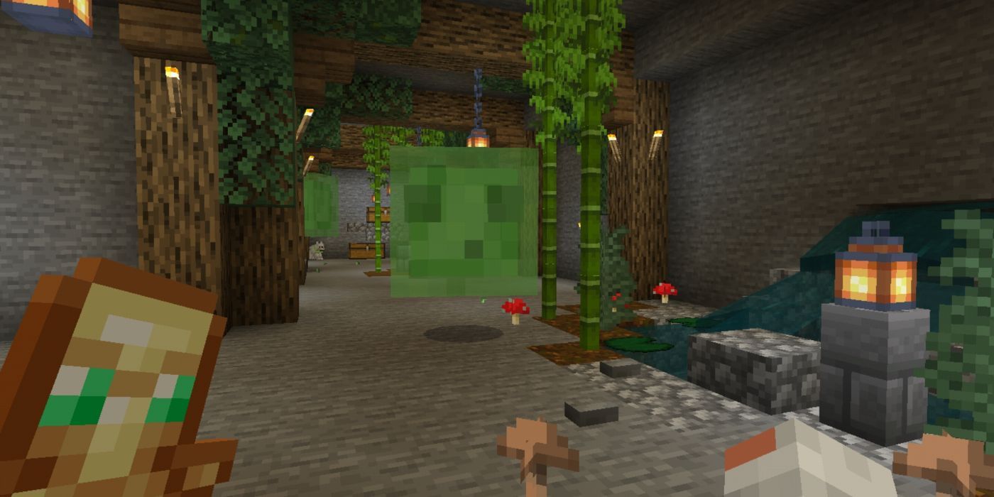 Minecraft slime in cave