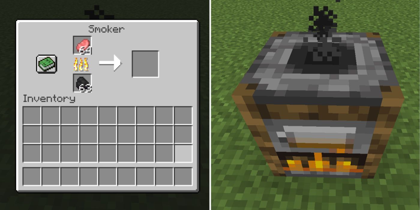 Minecraft smoker and its user interface
