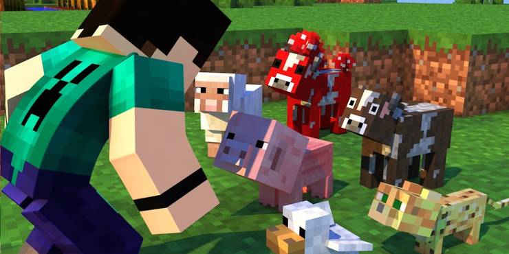 Minecraft-Steve-With-Animals-.jpg (740×370)