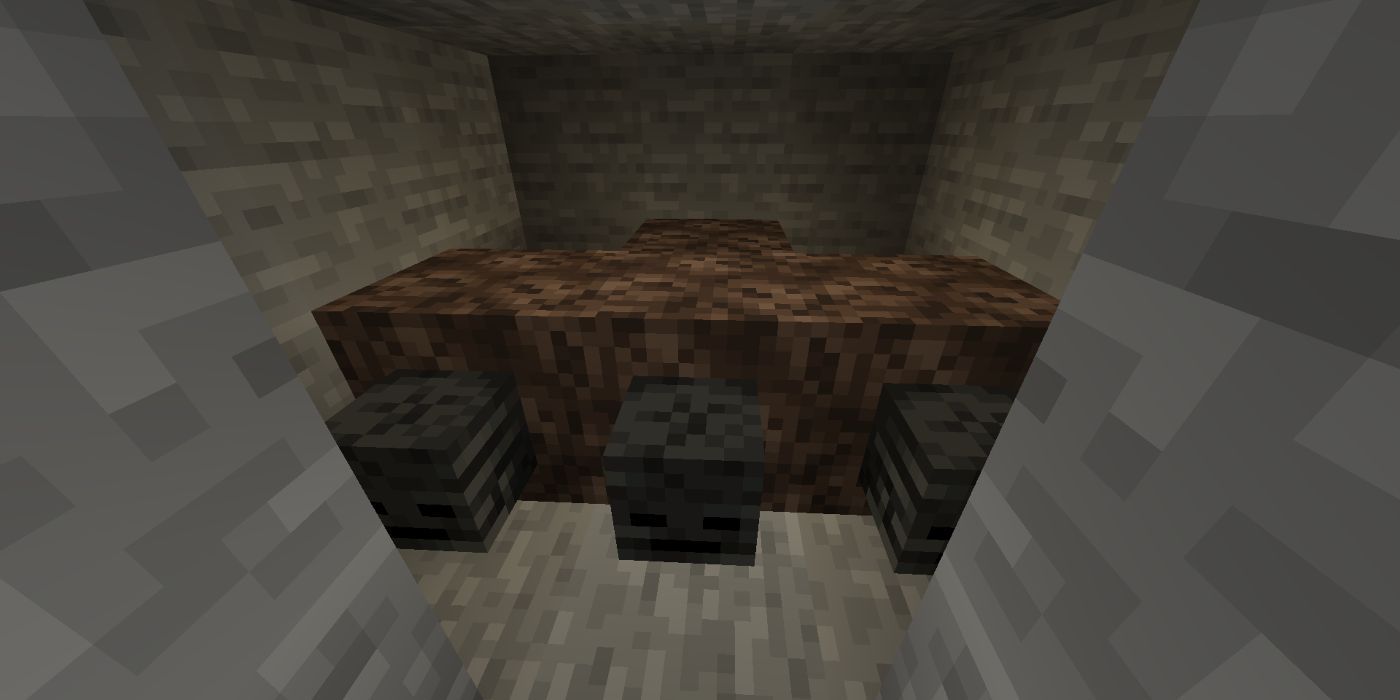 Minecraft wither shape inside a cave