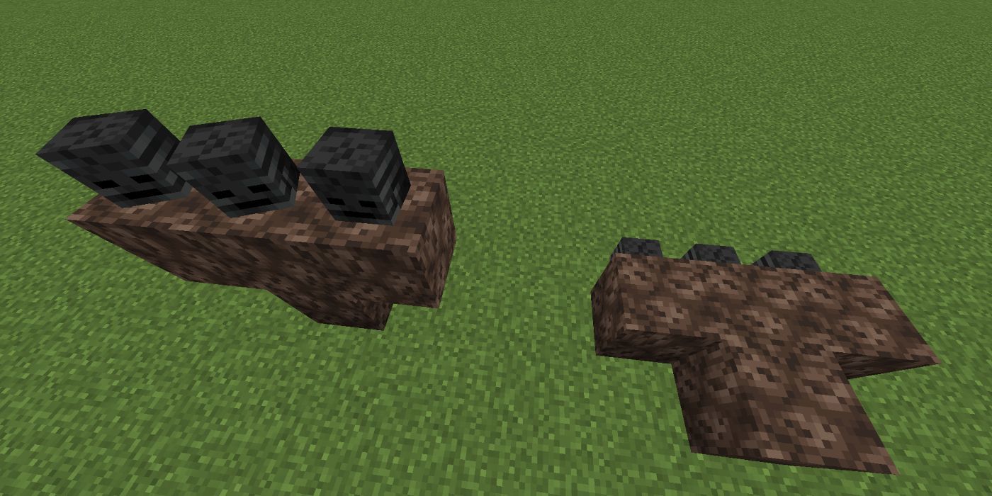 Minecraft wither body with heads