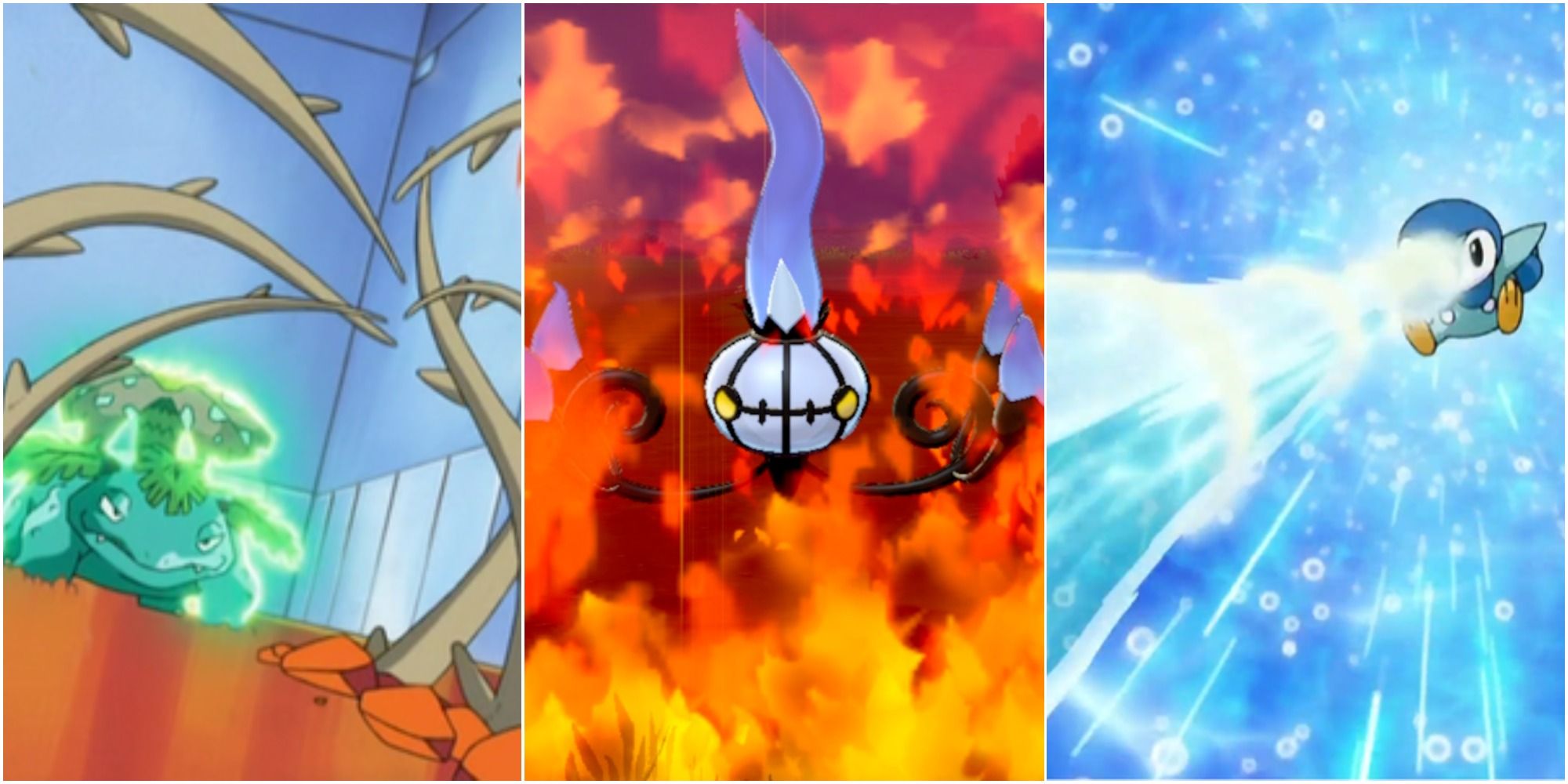 Venusaur Frenzy Plant Chandelure Overheat Piplup Hydro Pump Grass Fire Water Strongest Attack Move Per Type