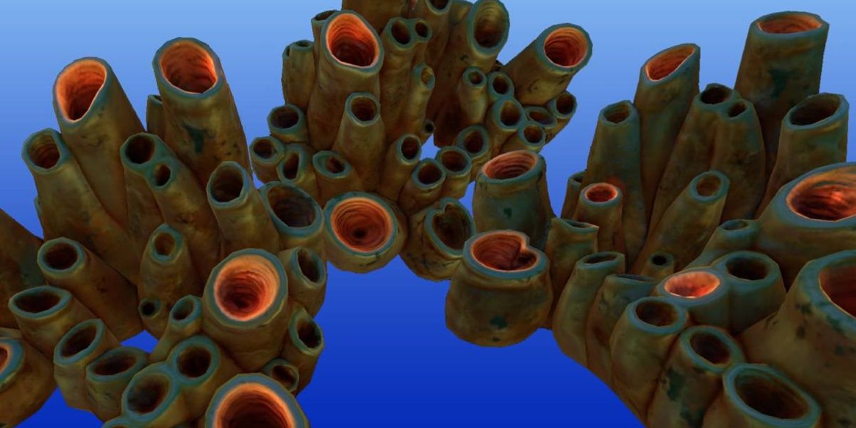 Earthen Coral Tubes in Subnautica