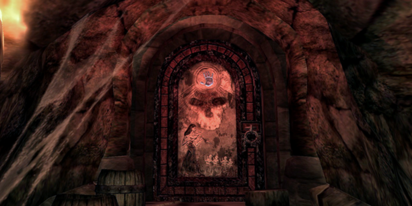 The door to the Dark Brotherhood's sanctuary in Cheydinhal