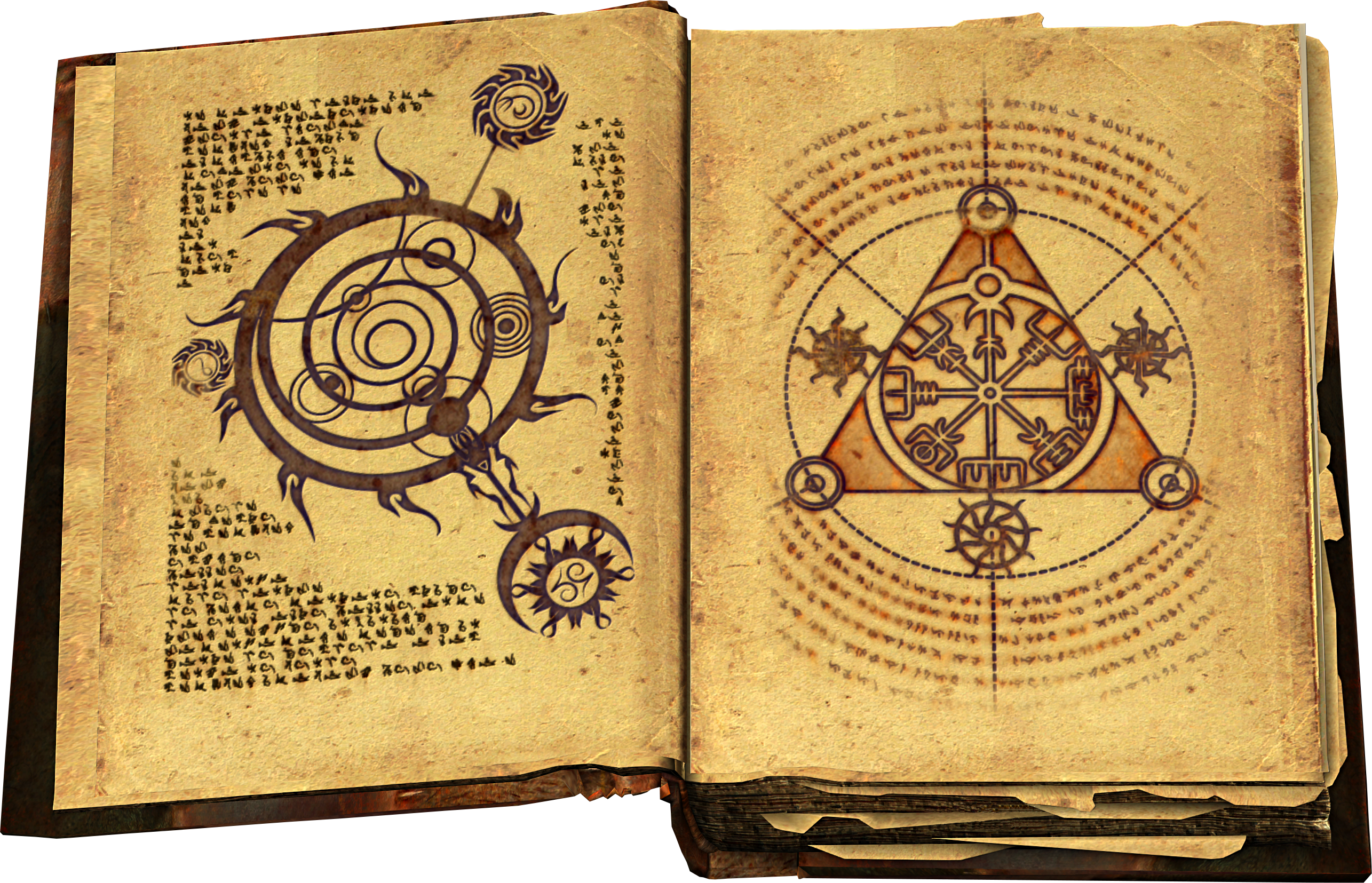 An ancient book containing strange runes and diagrams that are beyond mortal comprehension.