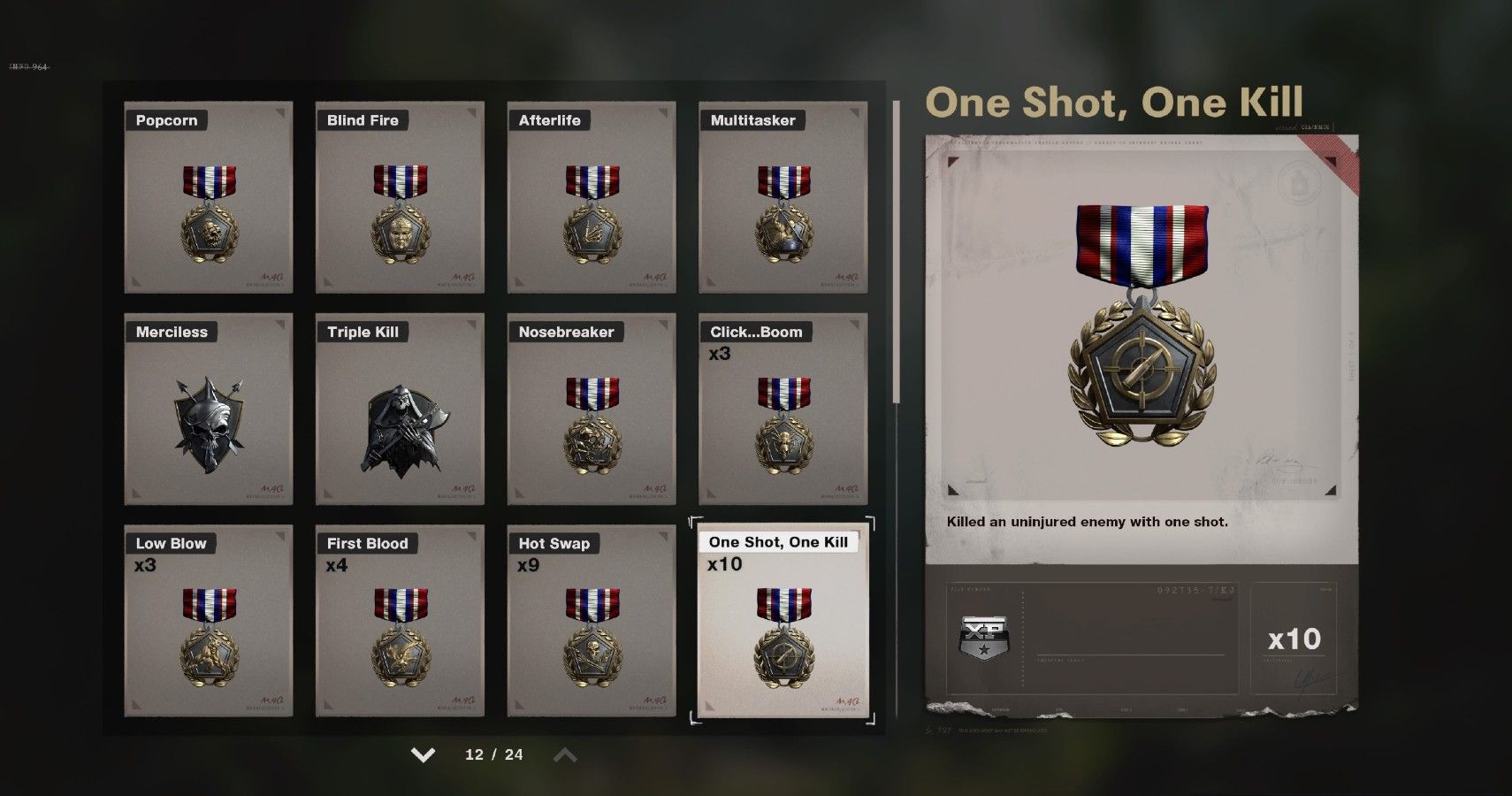 One-Shot Kill Medal COD Cold War