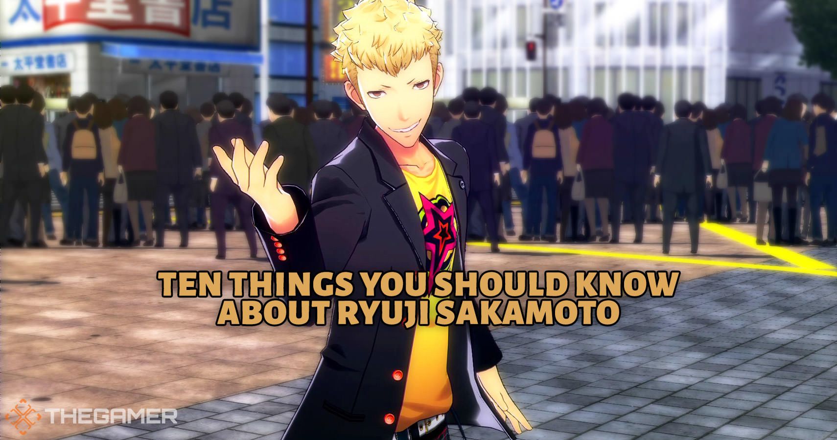 Ryuji sakamoto protecting with his gun