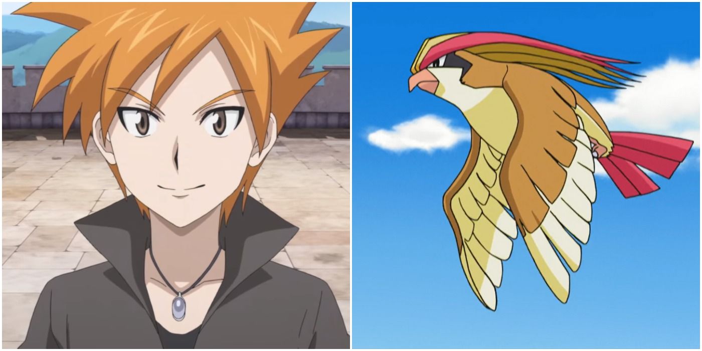 pokemon character blue and a pidgeot
