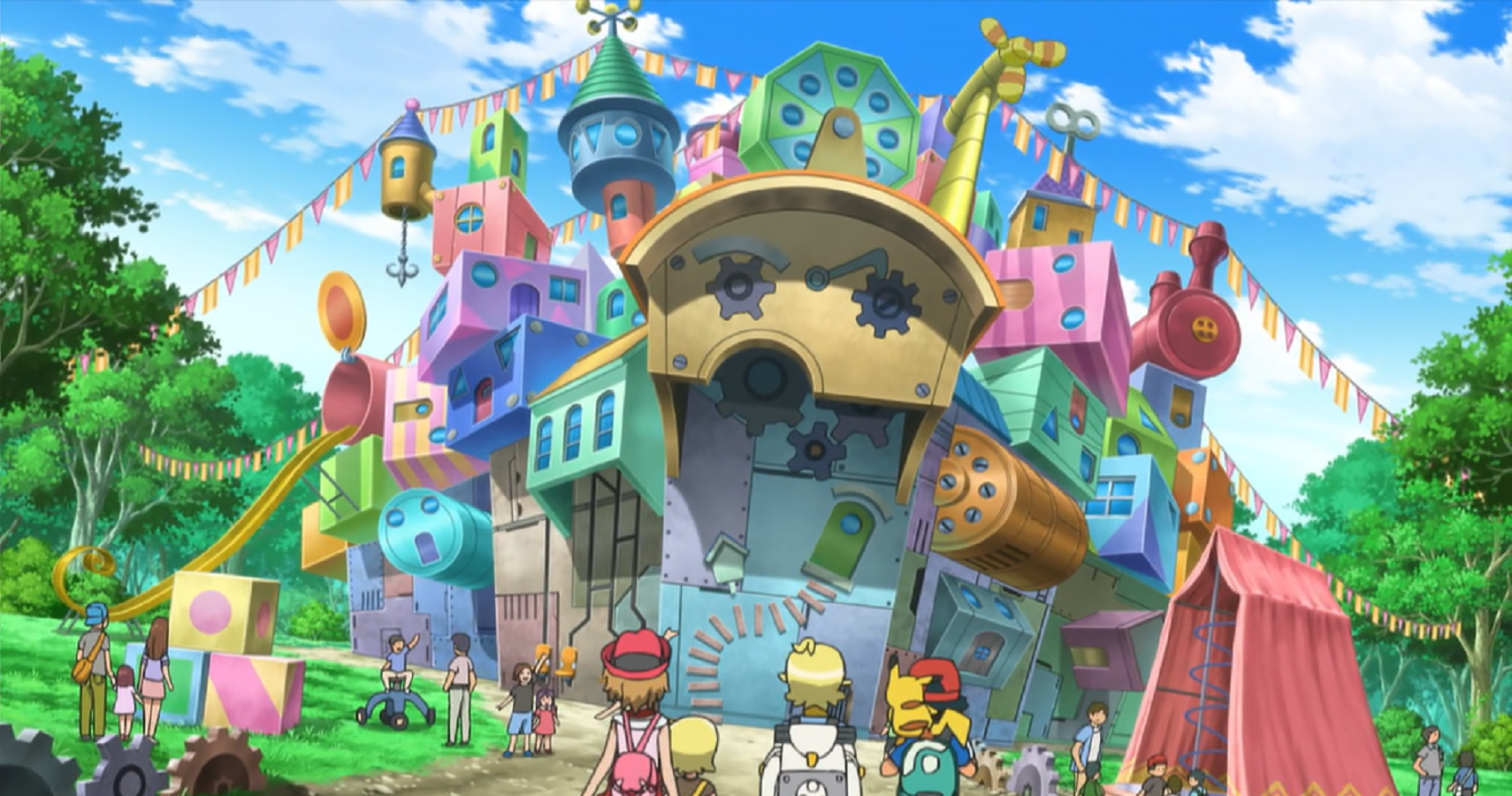 A theme park in the Pokemon anime