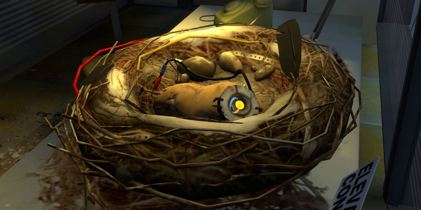 Portal 2 Screenshot GlaDOS As Potato In Nest