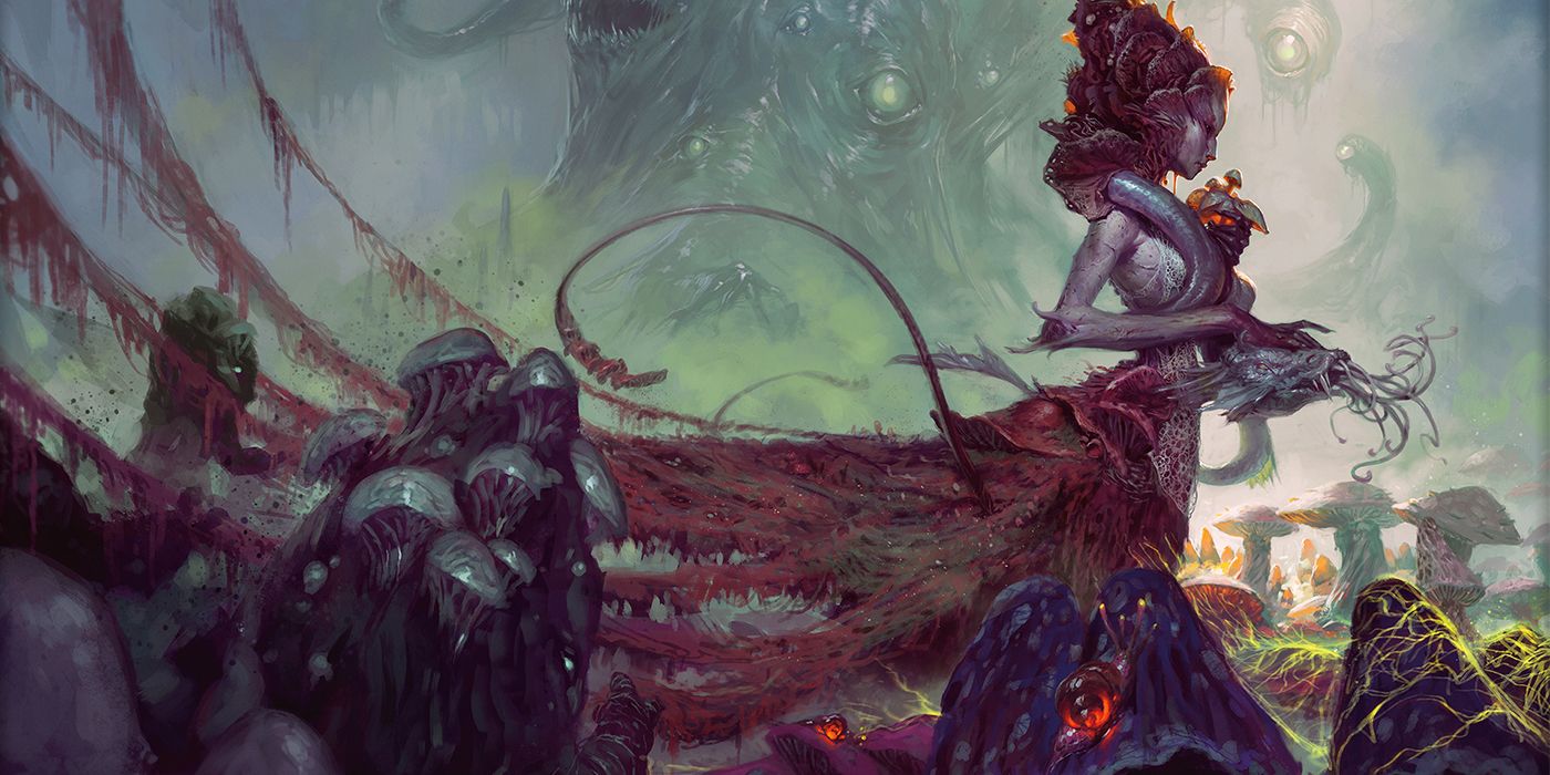 Dungeons & Dragons a druidic figure surrounded by plants and fungi