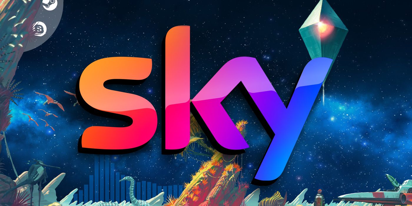 No Man's Sky: The Logo Of Sky Group Limited Overlaid On A NMS Wallpaper