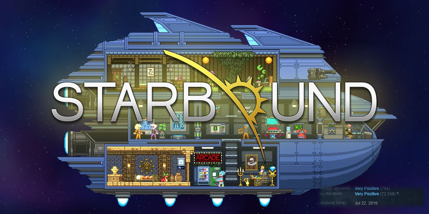 Screenshot From In-Game Starbound Overlaid With Average Steam &quot;Recent Reviews&quot;